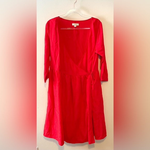 Tradlands red wrap midi dress - Picture 1 of 5